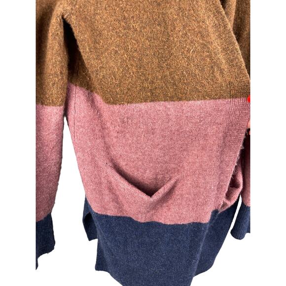 Madewell‎ Stripe Print Cozy Short Walker Cardigan Sweater Size Medium - Picture 6 of 10